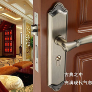 欧式门锁室内卧室房门锁简约通用型锁具家L用静音卫生间实木门把