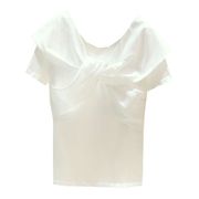 单件/2023夏季韩版设计感白色短袖T恤女垂感a字不规则半身裙