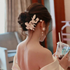 韩式仙美新娘结婚头饰布艺花朵发夹手工精美对夹超仙发饰婚纱配饰
