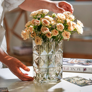 花瓶摆件客厅插花玻璃，透明水养高档轻奢高级感网红水晶鲜花玫瑰