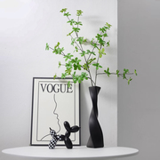 陶瓷花瓶摆件客厅插花绿植高级感侘寂风黑色，电视柜入户玄关装饰品