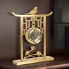 中式时钟客厅家居桌面座钟个性创意摆件大号机械台钟全铜台式钟表