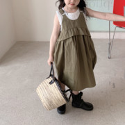 儿童裙子韩版女童纯色背带，连衣裙夏季宝宝，洋气南瓜裙吊带裙