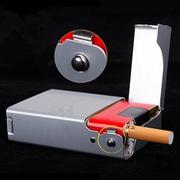超薄金属自动弹不锈钢烟盒20支装便携创意软包烟壳男个性香烟盒~