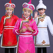女童蒙古袍秋冬棉日常生活装加厚儿童蒙古族舞蹈演出服女宝宝新年