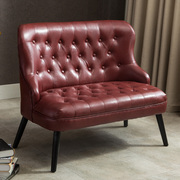 美式复古皮艺沙发 小户型客厅卧室双人皮沙发 咖啡厅欧式沙发椅