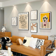 客厅装饰画复古组合简美艺术壁画，法式小众抽象画美式挂画高级感