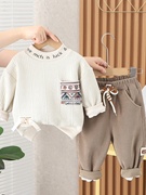 宝宝冬装套装20231-4岁3男童加绒冬季两件套婴儿保暖衣服潮2