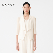 lancy朗姿2023夏季七分袖西装，外套女宽松短款设计感气质上衣