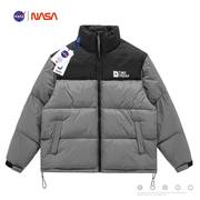 NASA美式潮牌棉衣男冬季高蓬松情侣棉袄拼接加厚保暖立领棉服外套