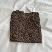 leopardprint夏薄款天丝，豹纹基础速干面膜衣圆领短袖t恤女