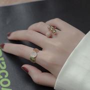 韩国东大门几何戒指简约保色时尚，气质个性轻奢小众食指精致指环女