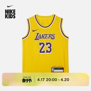 Nike耐克男童洛杉矶湖人队ICON NBA詹姆斯幼童球衣美式HF7716