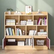 书架置物架落地学生家用客厅，收纳架一体带门多层矮柜儿童简易书柜