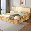 清漆实木床1.5米床双人床主卧现代简约全实木出租房单人床1.2床架