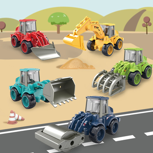 儿童惯性工程车仿真挖掘机模型宝宝小汽车2推土车3岁4男孩5玩具车