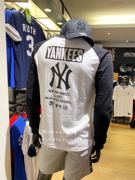台湾采购MLB 洋基队 秋 男士圆领长袖T恤棉质套头上衣情侣装
