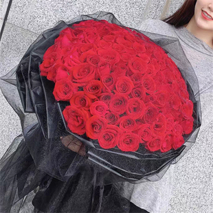 花店送真花99朵红玫瑰，花束生日鲜花速递同城广州深圳东莞佛山
