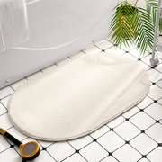 简约纯色椭圆形地垫卫生间浴室门口吸水脚垫影棚拍摄道具白色地毯