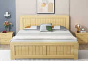 松木床全实木床白色1.8床现代简约松木双人床，1.5主卧室用1.2m单人