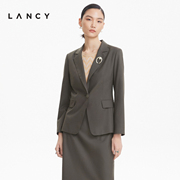 lancy/朗姿女2022秋季西装外套宽松通勤女装OL高级设计感西服