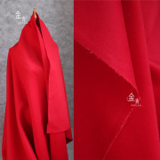 冬季款100%羊毛大衣呢中国大红色欧美经典廓形毛呢大衣面料
