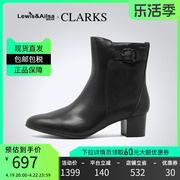 Clarks其乐女靴春时尚百搭短靴高跟侧拉链切尔西靴Linnae Up