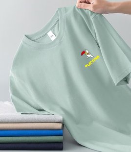 5啄木鸟夏季罗马短袖，t恤男士透气百搭圆领，半袖休闲打底衫