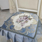 餐椅垫套装欧式坐垫奢华家用布艺四季通用防滑凳罩背巾可拆洗