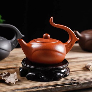 宜兴紫砂壶茶壶功夫茶具套装朱泥，现代艺术小天仙壶手工小容量