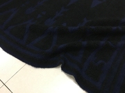 定位秋冬黑色底深蓝色立体剪花，图腾加厚针织，羊毛时装面料毛料布料