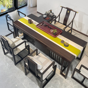 新中式花梨木茶桌干泡办公室茶台实木茶桌椅组合设计师大茶桌