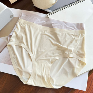 彩田内裤女夏季中腰超薄牛奶，丝滑少女纯色无痕，冰丝透气高腰三角裤