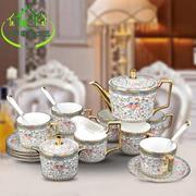 浮雕简约陶瓷咖啡具套装欧式奢华骨瓷家用茶具英式下午茶杯碟
