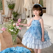 2024洛丽塔风格女童连衣裙，套装夏萝莉公主，裙小中大童两件套装
