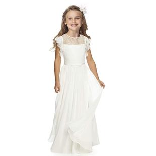 外贸欧美跨境童装儿童婚纱，礼服女童蕾丝，演出生日雪纺公主长裙