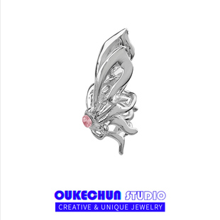 oukechun超仙精灵蝴蝶耳环，耳骨夹2023年潮小众，轻奢无耳洞耳饰