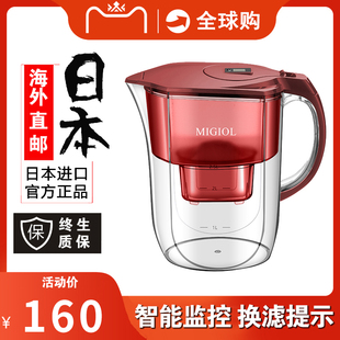 日本净水壶自来水过滤器家用净水器，厨房直饮滤水壶便携净水杯滤芯