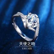 925一克拉钻戒仿真钻石戒指，女小众设计结婚求婚情侣对戒订婚自律
