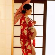 孕妇照花色日式摄宽松影楼写真主题，大肚孕妇服装个性孕期