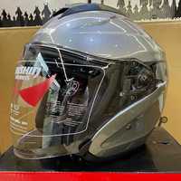 高档马鲁申(马鲁申)摩托车头盔，半盔四季男双镜片蓝牙四分之三碳纤维安全帽