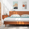 北欧实木床樱桃木卧室家具，现代简约白橡木(白橡木)榻榻米日式双人床1.8米