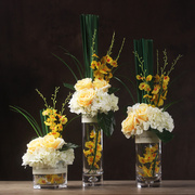 室内装饰花卉餐桌花瓶仿真花套装假花摆件客厅，混合式插花摆设花艺