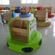 台湾牛货狮子图书中心早教，软包动物沙发绘本书架儿童玩具收纳