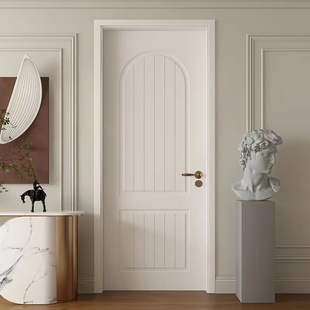 包安装定制木门奶油风卧室门套装门现代简约烤漆门室内实木房间门
