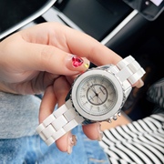 2023j12黑白陶瓷，刘雯同款水钻石英女士手表百搭大表盘腕表