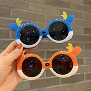 儿童硅胶太阳镜潮时尚男女童鹿角眼镜偏光防紫外线婴幼儿防晒墨镜