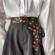 韩国复古小众丝巾腰带女时尚，个性长条丝带，配牛仔裤装饰皮带ins潮