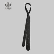 黑领带男5.5cm韩版细窄款休闲衬衫装饰女个性骷髅头细斜纹学院风