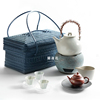编织提篮手提篮旅行茶具收纳包旅行茶箱